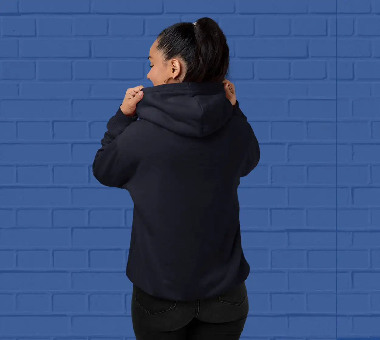Solid Navy Blue Hoodie for Women - Premium Quality - secondary