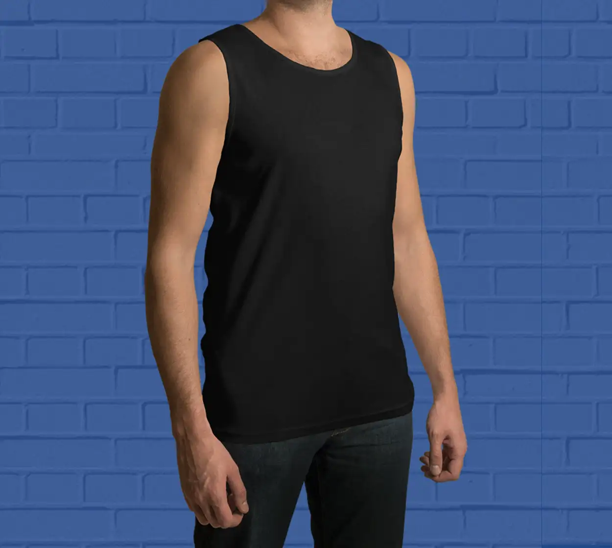 Mens Gym vest - Sleeveless T-shirt -BLACK - secondary
