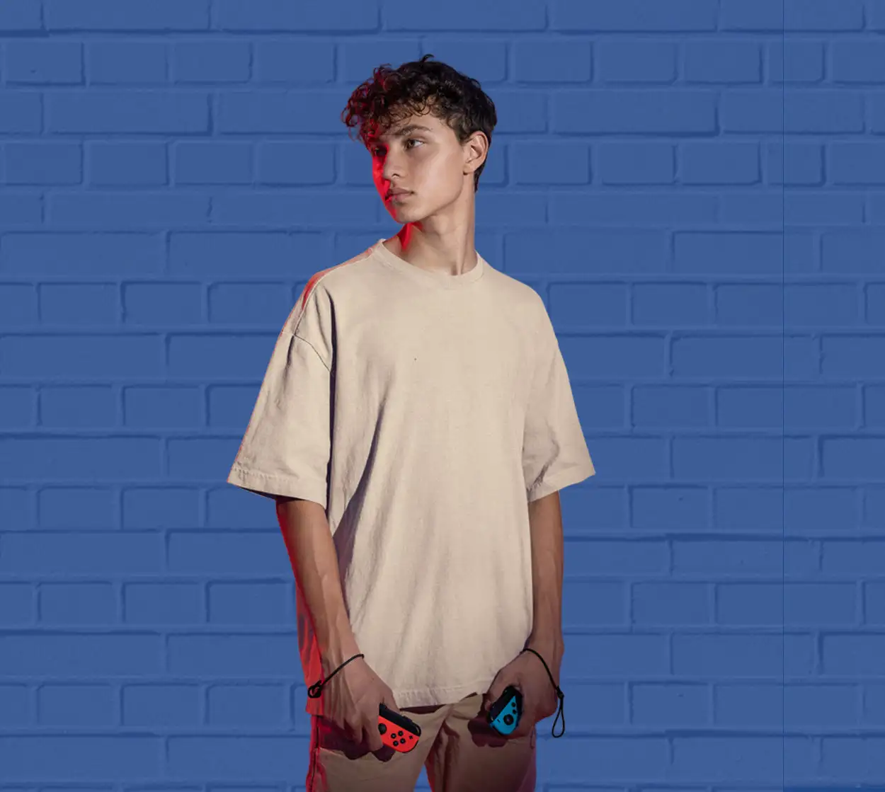 Solid Beige Oversized T shirt