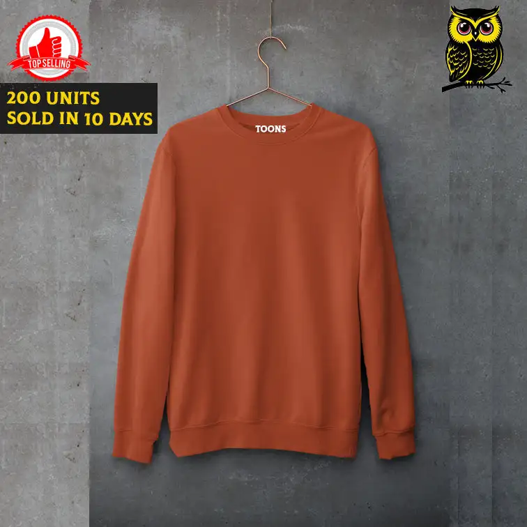 PLAIN UNISEX SWEATSHIRT -CORAL - secondary