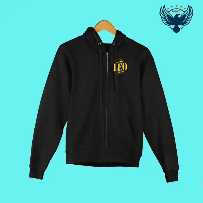 LEO TITLE CARD PRINTED ZIPPER HOODIE