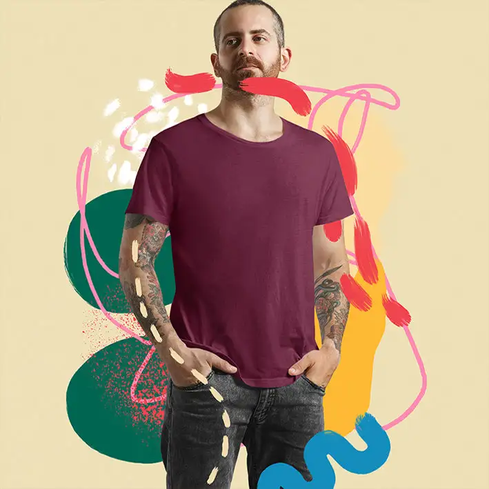 Classic Supima Crew Neck T-Shirts- MAROON - secondary