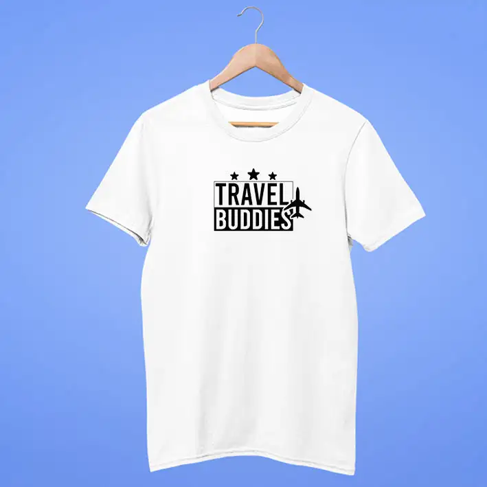 Travel Buddies T-shirt for Men - White