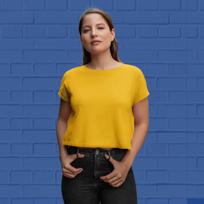 Plain Golden Yellow Crop Top