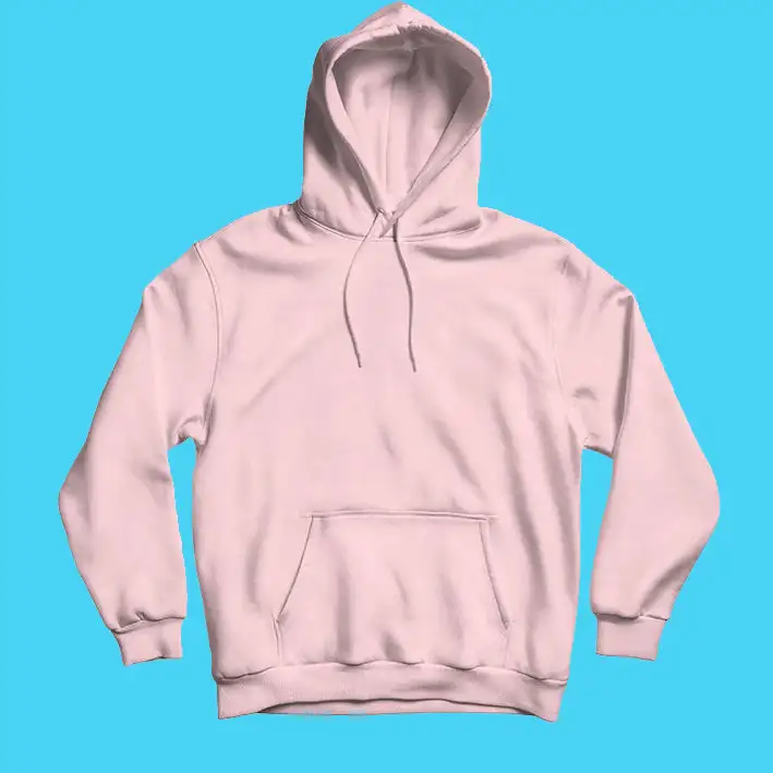 Men Hoodie with Kangaroo Pocket-LIGHT PINK