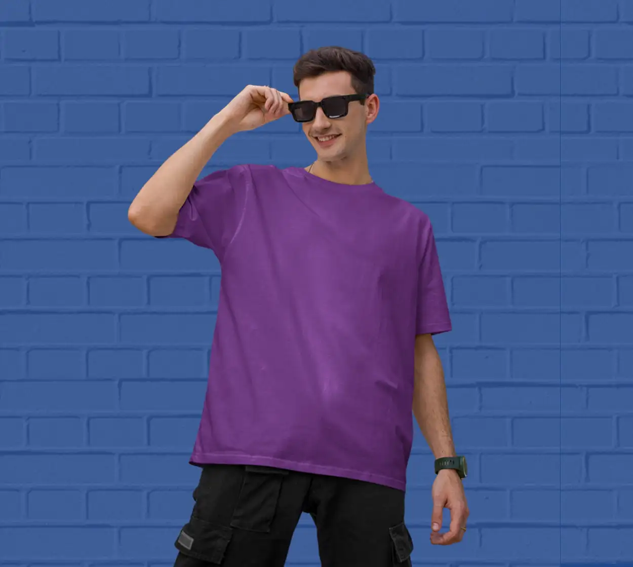 PLAIN OVERSIZED T SHIRTS -Purple 240 GSM