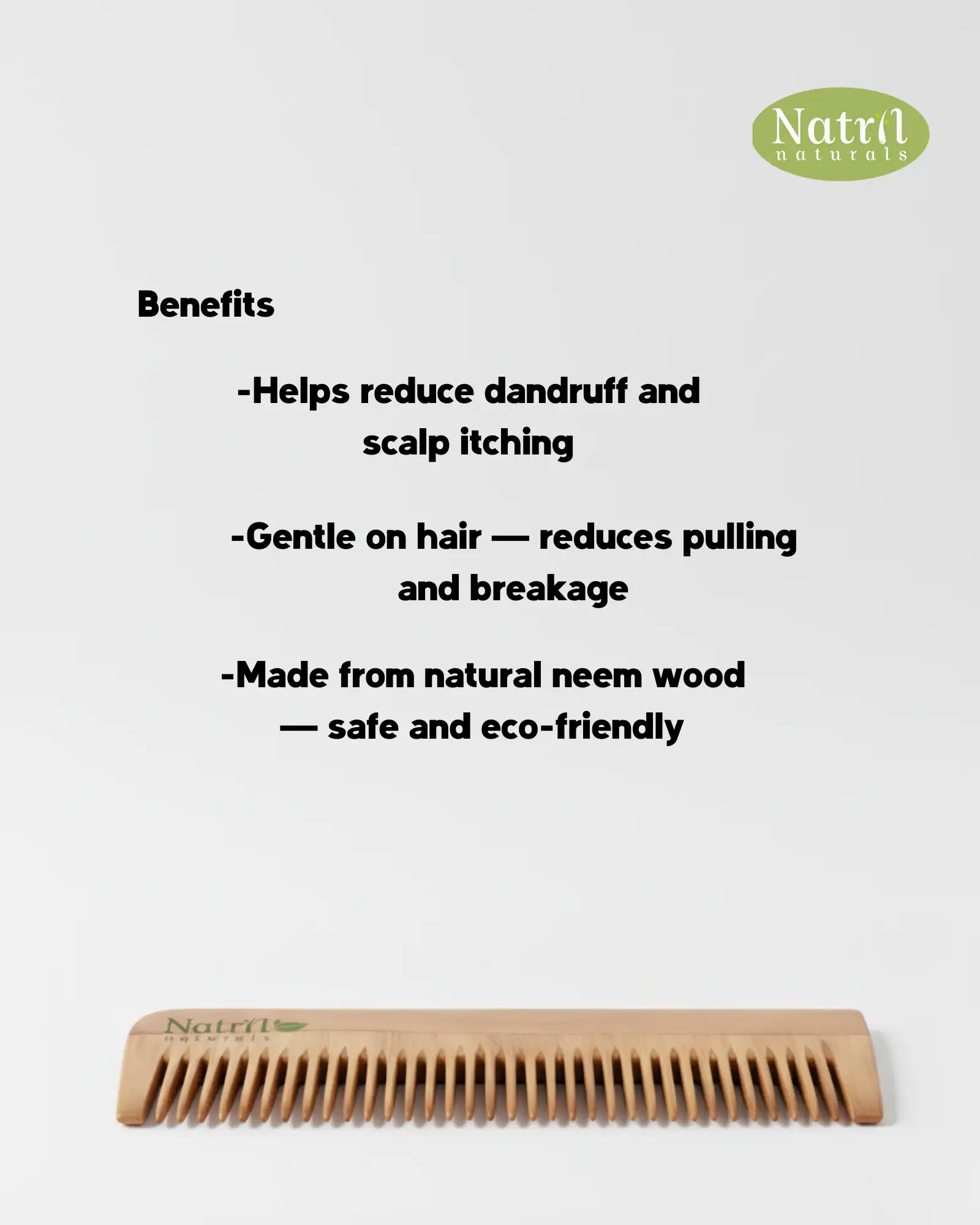 NEEM WOODEN COMB - secondary