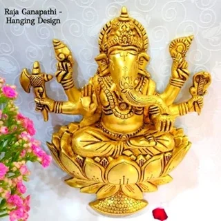 Raja Ganapathi - Hanging Brass Statue God Vinayagar Brass IdolThingal Essentials LLP