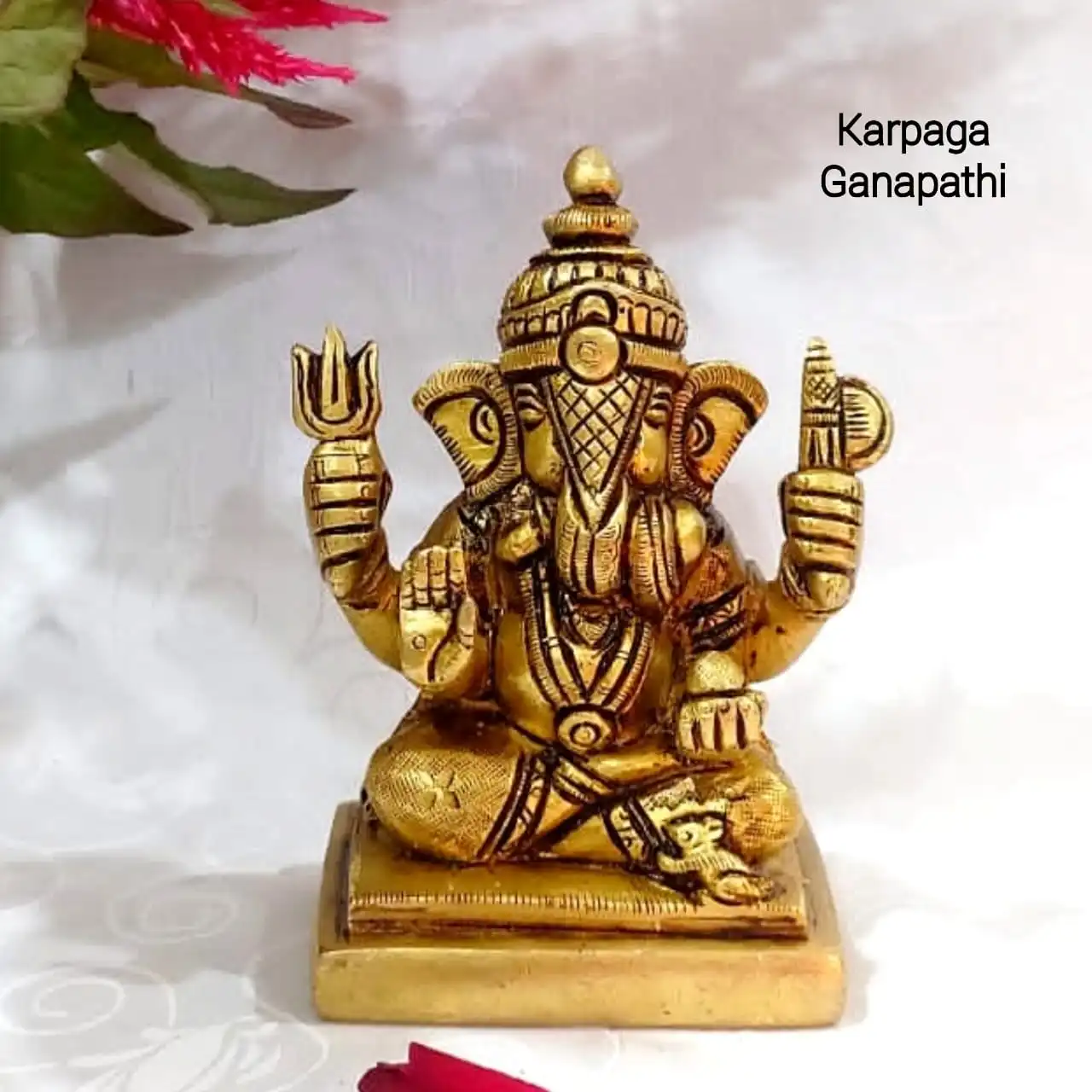 Karpaga Ganapathi Brass Antique Finish God VinayagarThingal Essentials LLP