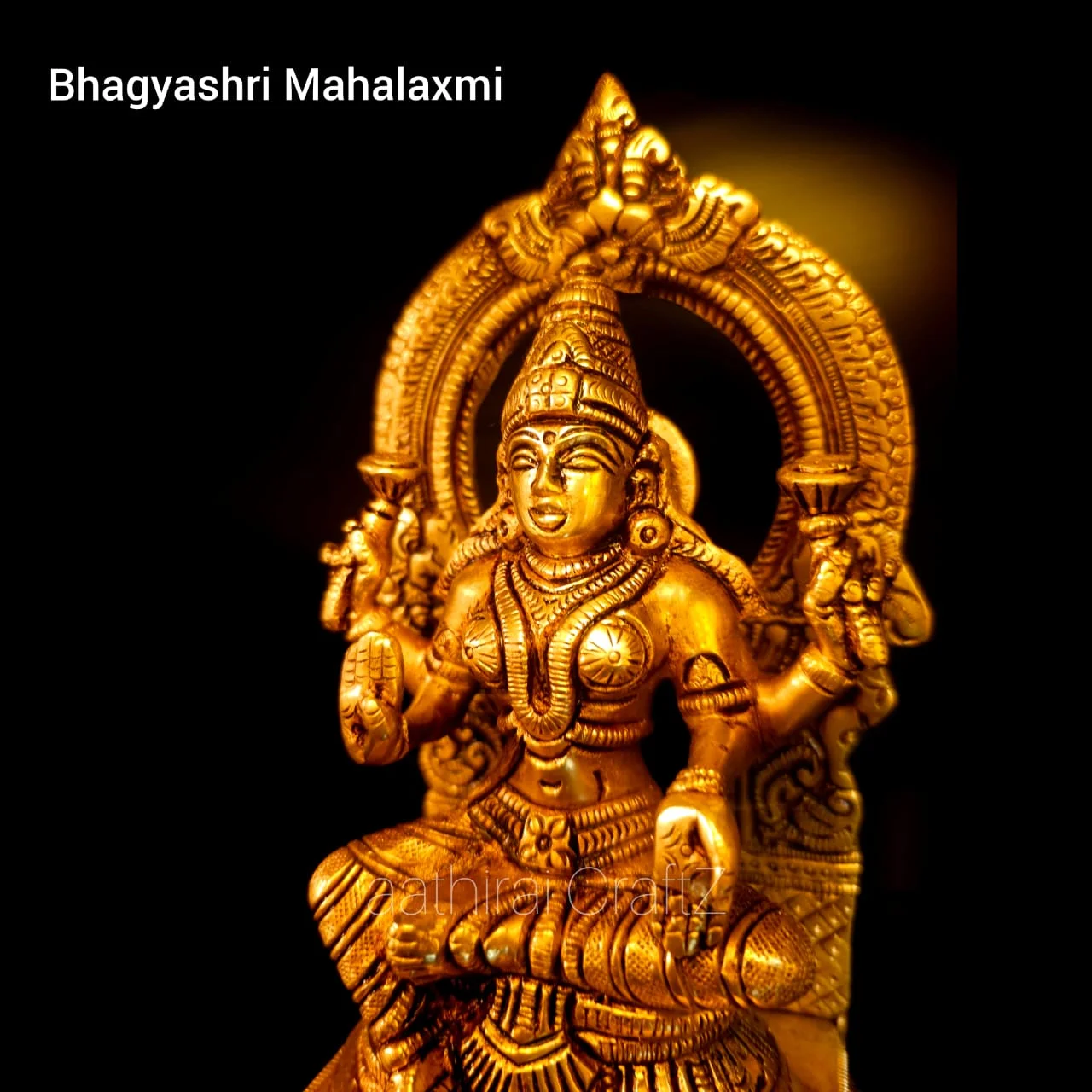Bhagyashri Mahalaxmi / Lakshmi Statue Brass Antique Finish - secondary