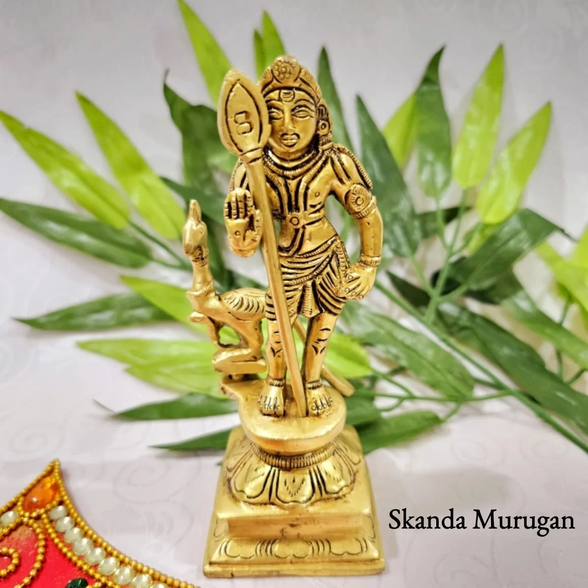 Skanda Murugan Brass Antique Finish Lord Murugan Brass Sculpture - secondary