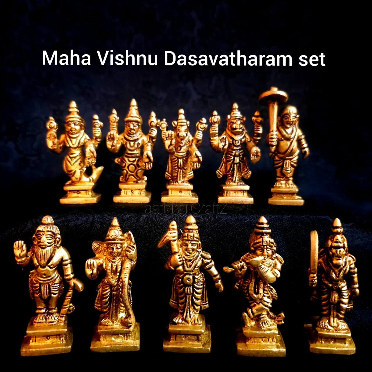 Small Dasavatharam Set Statue Brass Antique FinishThingal Essentials LLP