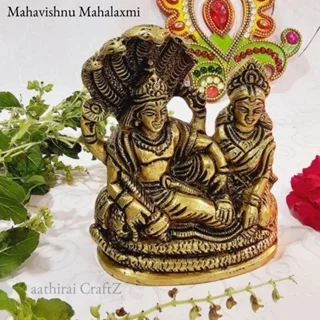 Mahavishnu Mahalaxmi / Laxmi Perumal Brass Antique Finish - secondary