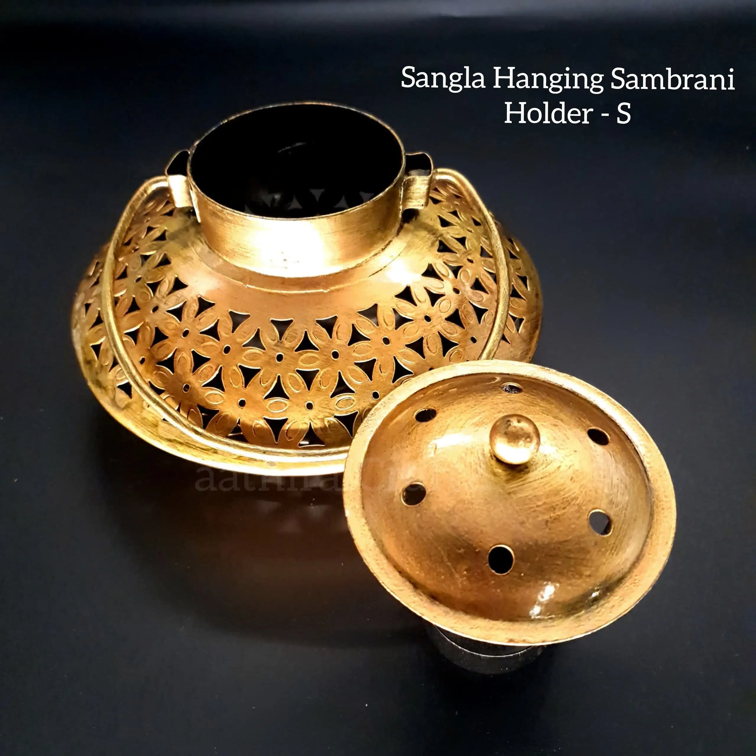 Sangla Sambrani Holder - Iron Antique Finish - Medium - secondary