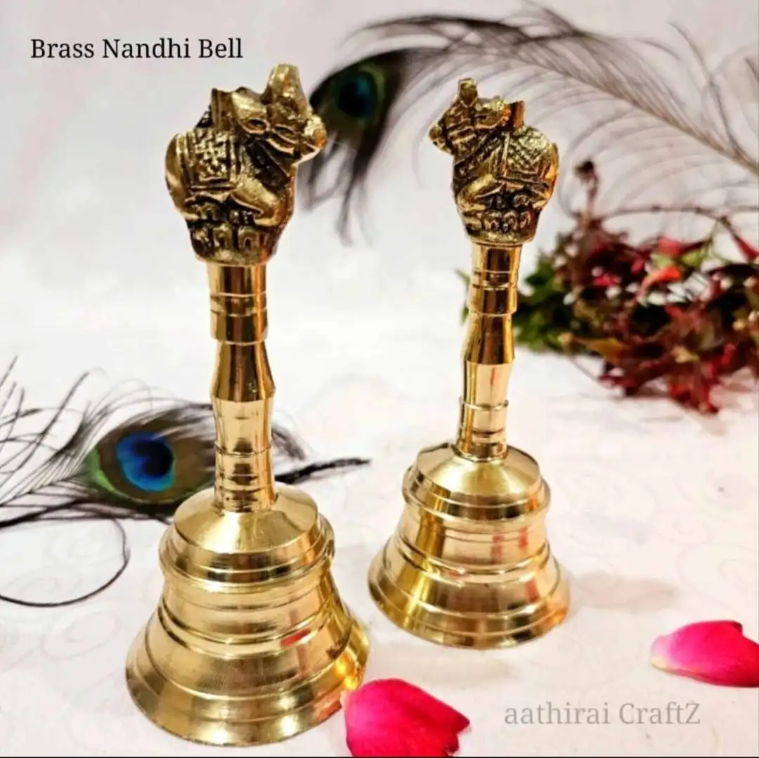 Nandhi Hand Bells Brass Antique Finish - secondary