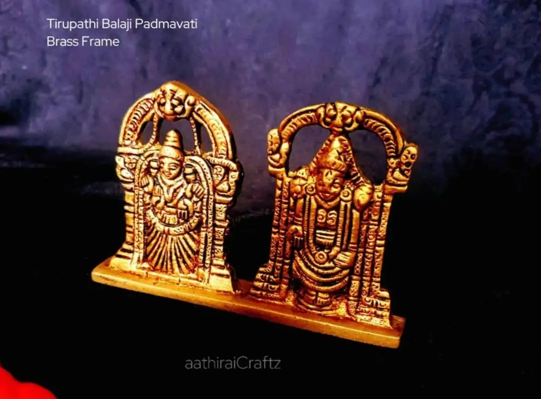 Tirupathi Balaji Padmavati Frame Brass Antique Finish - secondary