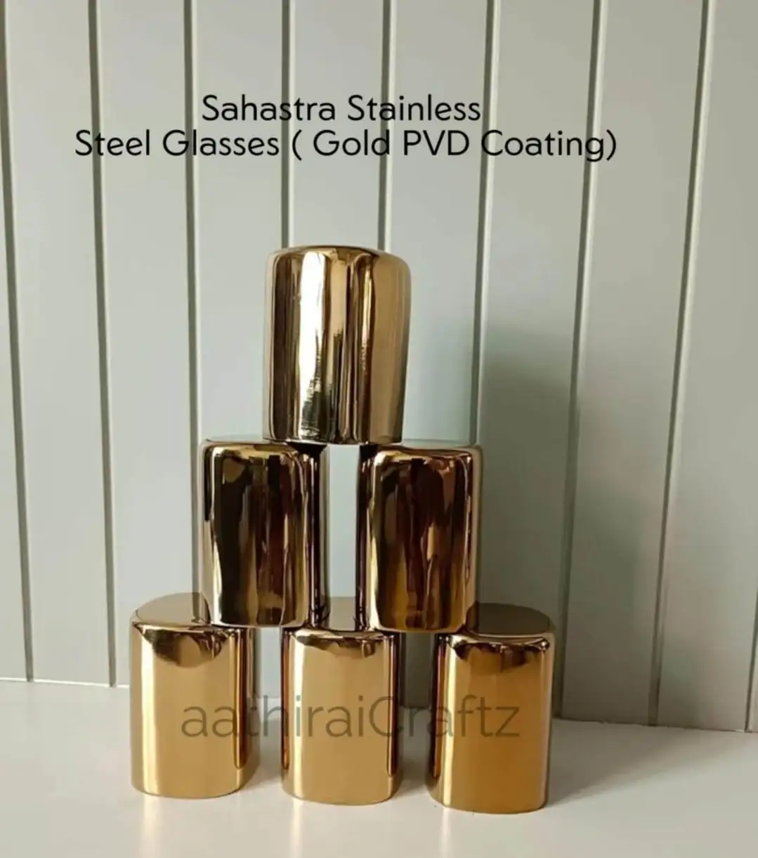 Sahastra Gold PVD Coating Glasses 6 in 1Thingal Essentials LLP