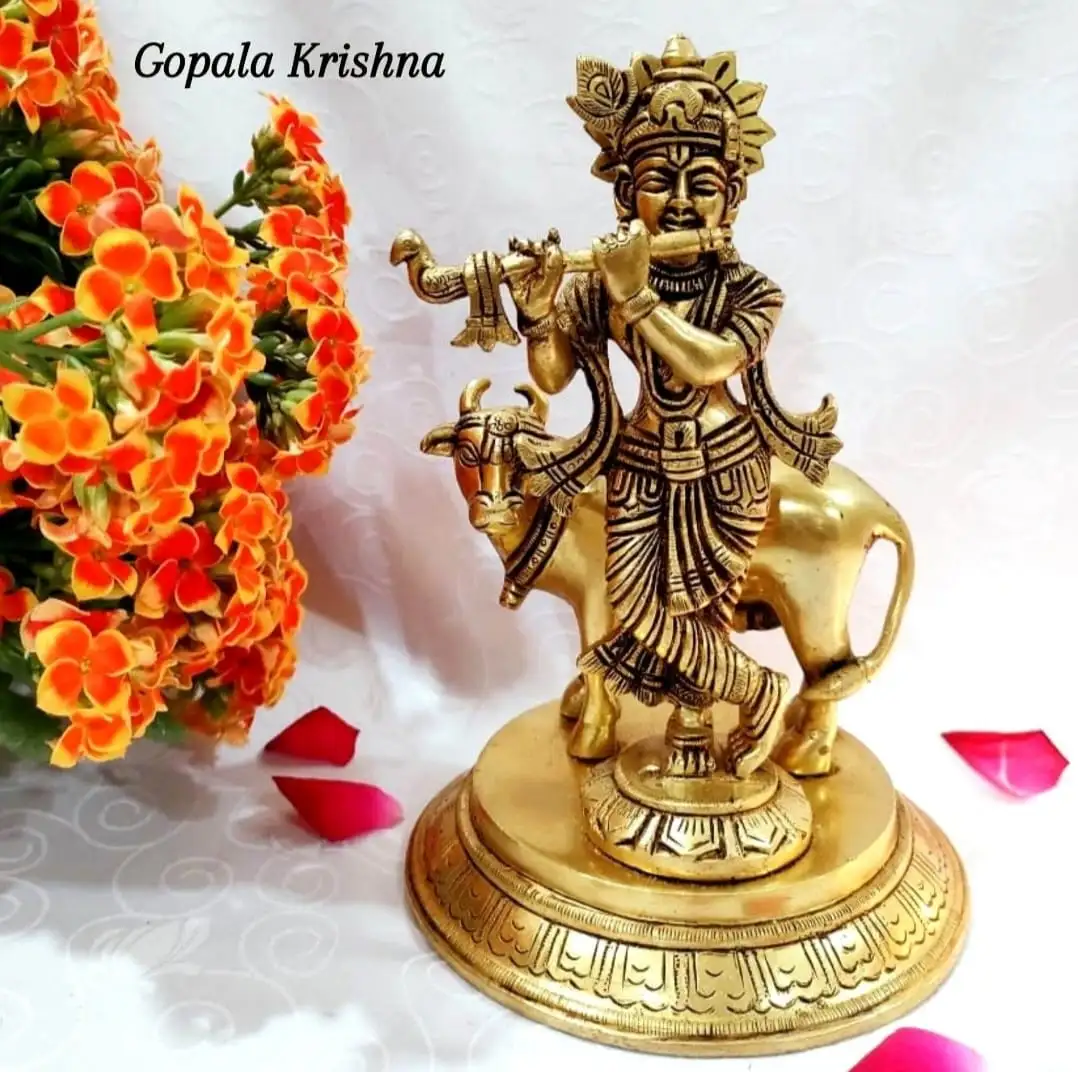 Gopala Krishna statue  Brass Antique FinishThingal Essentials LLP