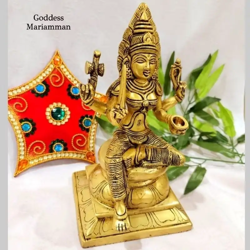 Goddess Mariamman Statue  Brass Antique Finish - secondary