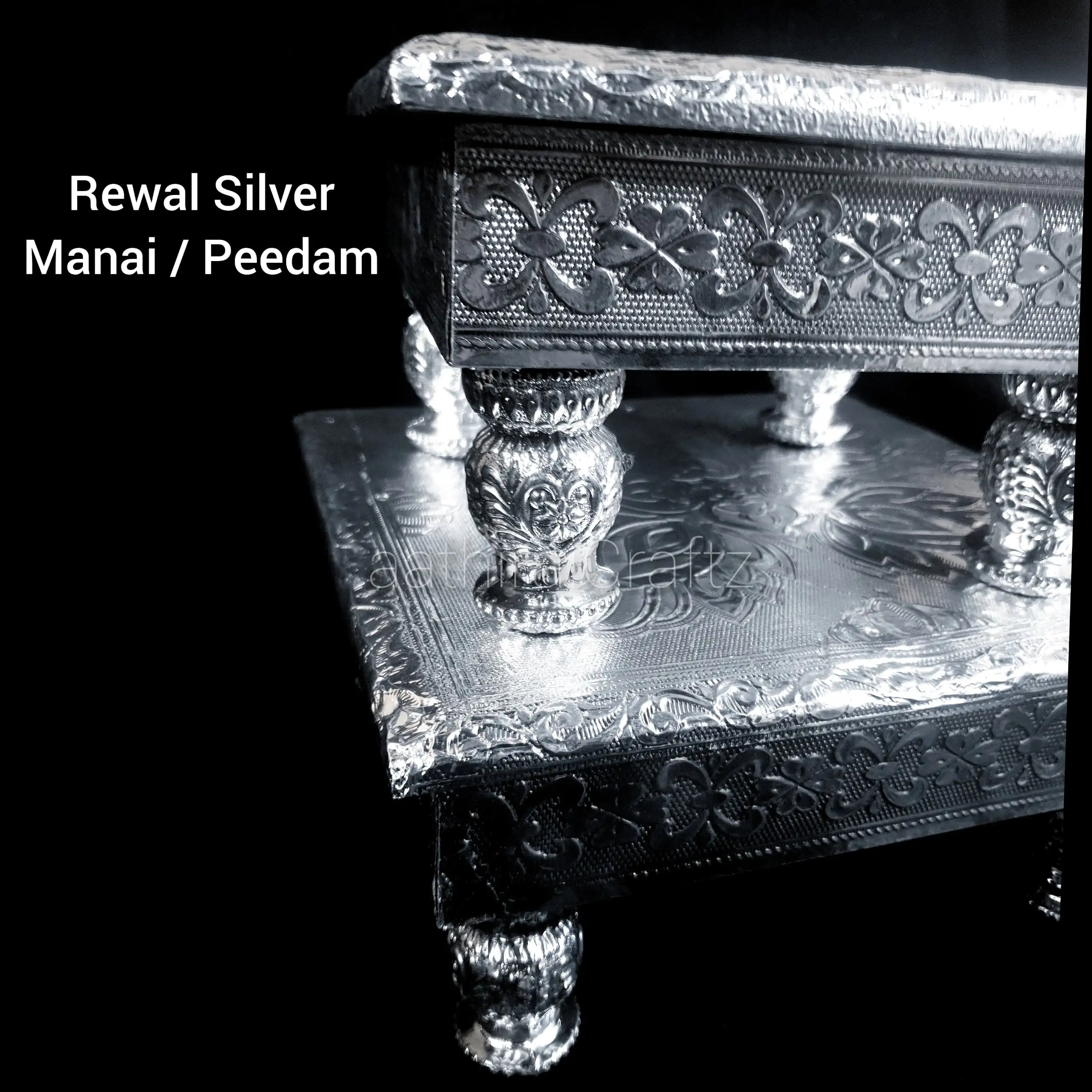 Rewal Silver Peedam / Chowki for Idols Decor - secondary