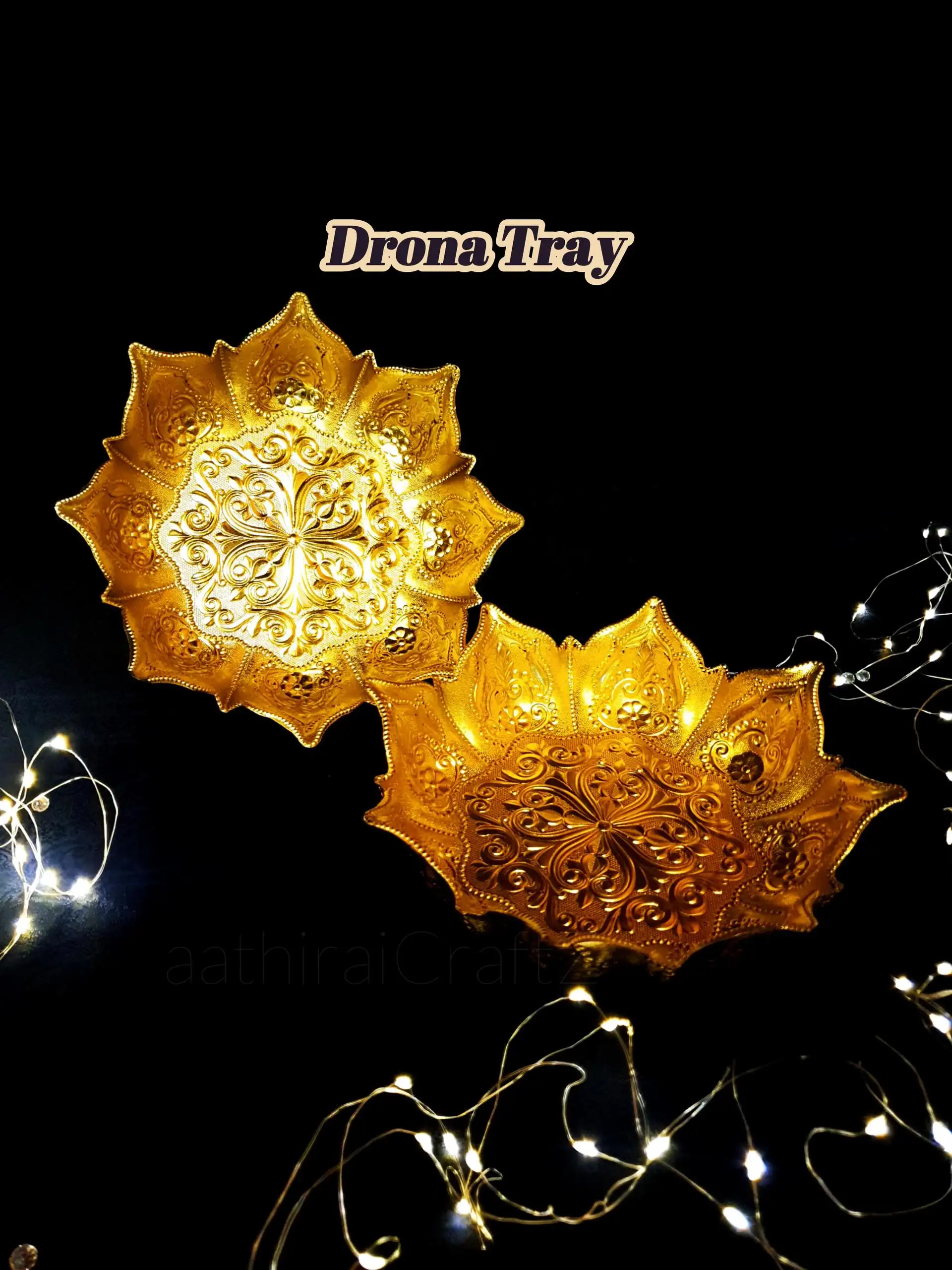 Drona Golden Pooja / Decorative PlatesThingal Essentials LLP