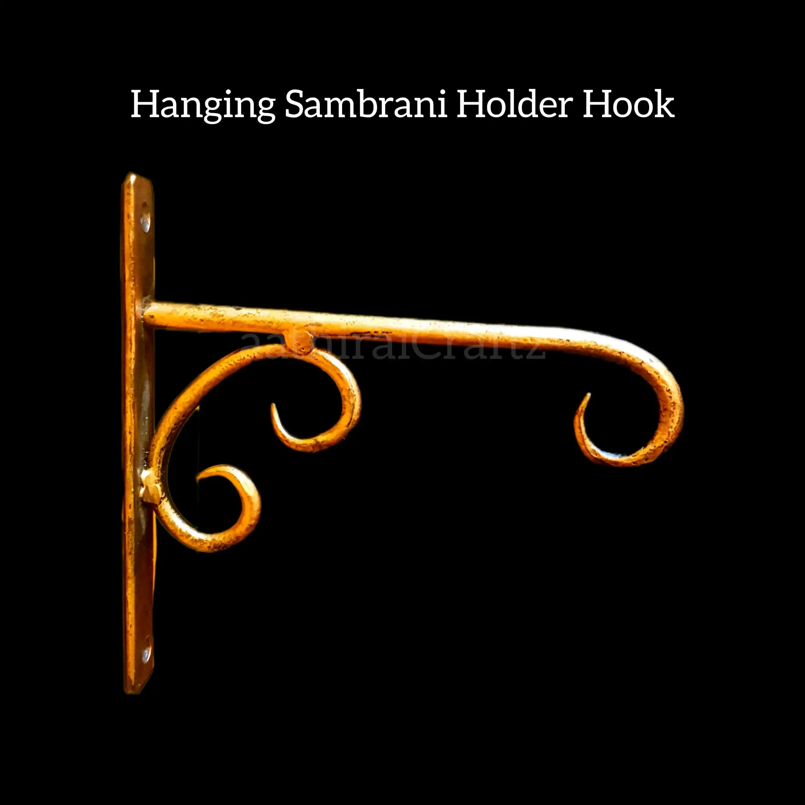 Sangla Hanging Sambrani Holder - Iron Antique Finish - Medium - secondary