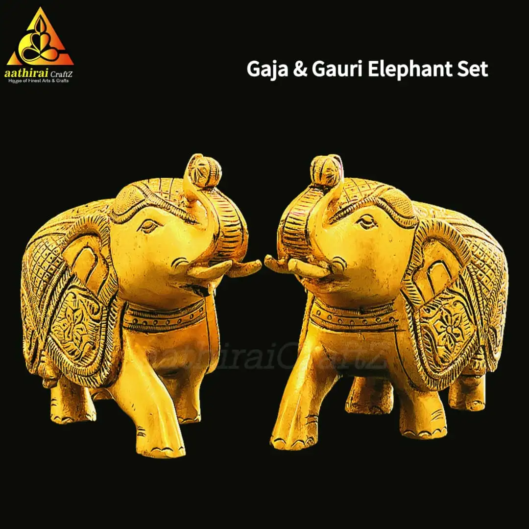 Gaja & Gauri Elephant PairThingal Essentials LLP