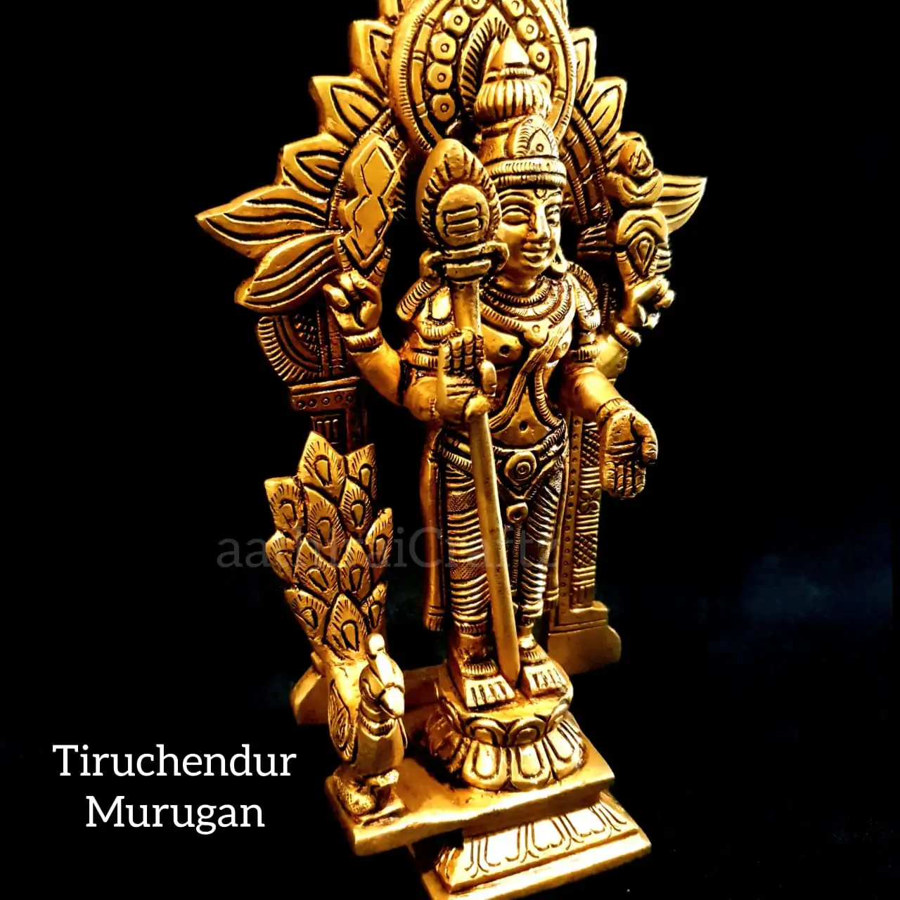 Thiruchendur Murugan Brass Antique Finish - secondary