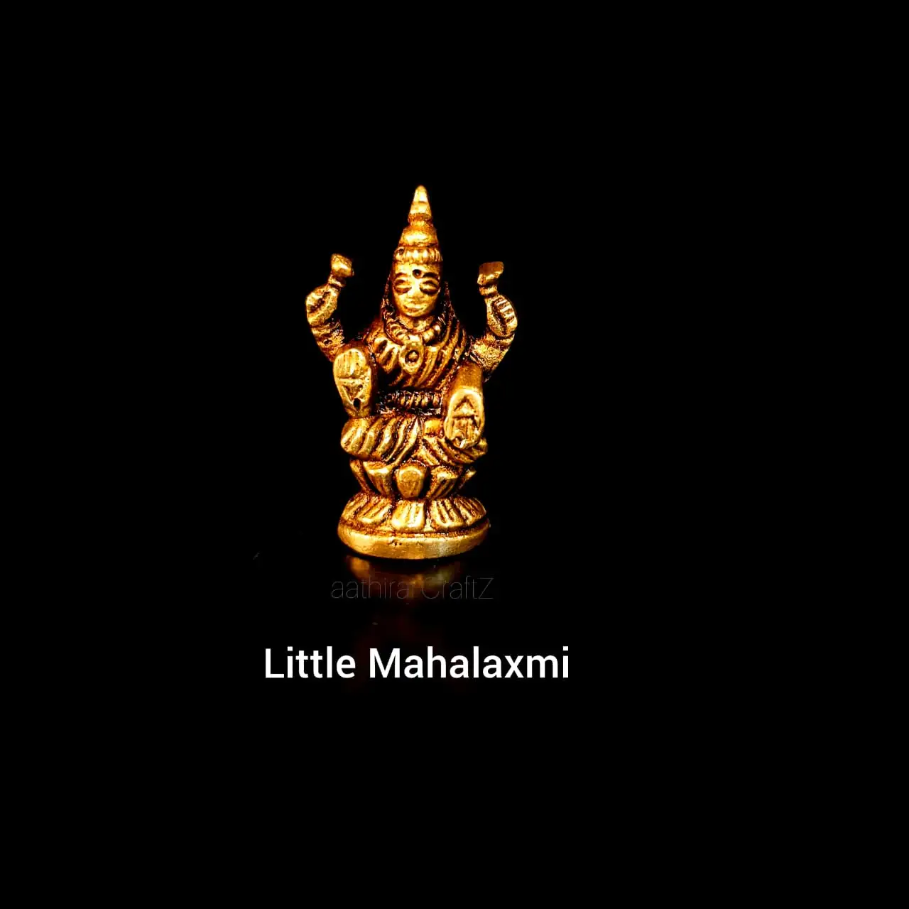 Little Mahalaxmi Statue Brass Antique FinishThingal Essentials LLP