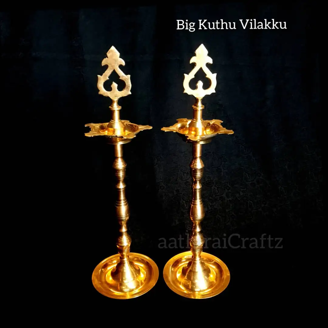 Big Kuthu Vilakku  Brass Antique FinishThingal Essentials LLP