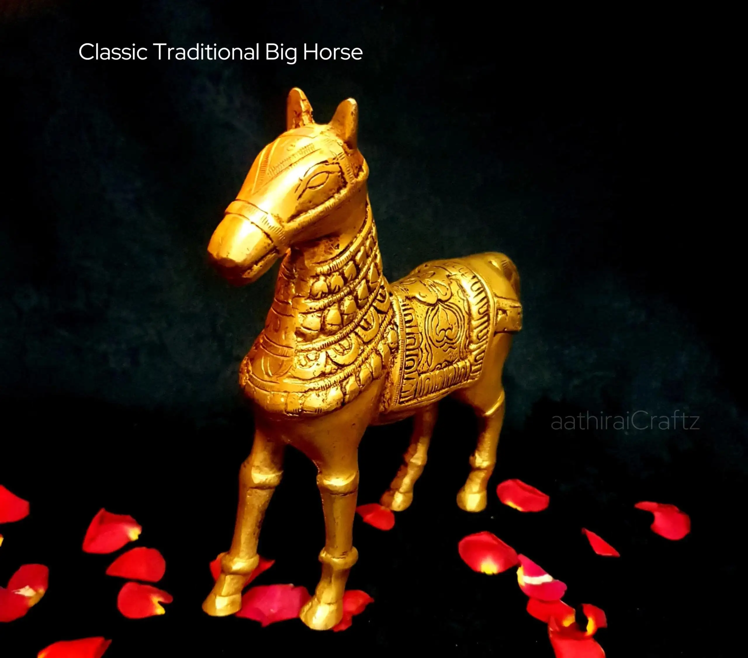 Classic Traditional Horse Brass Decorative Sculpture - secondary
