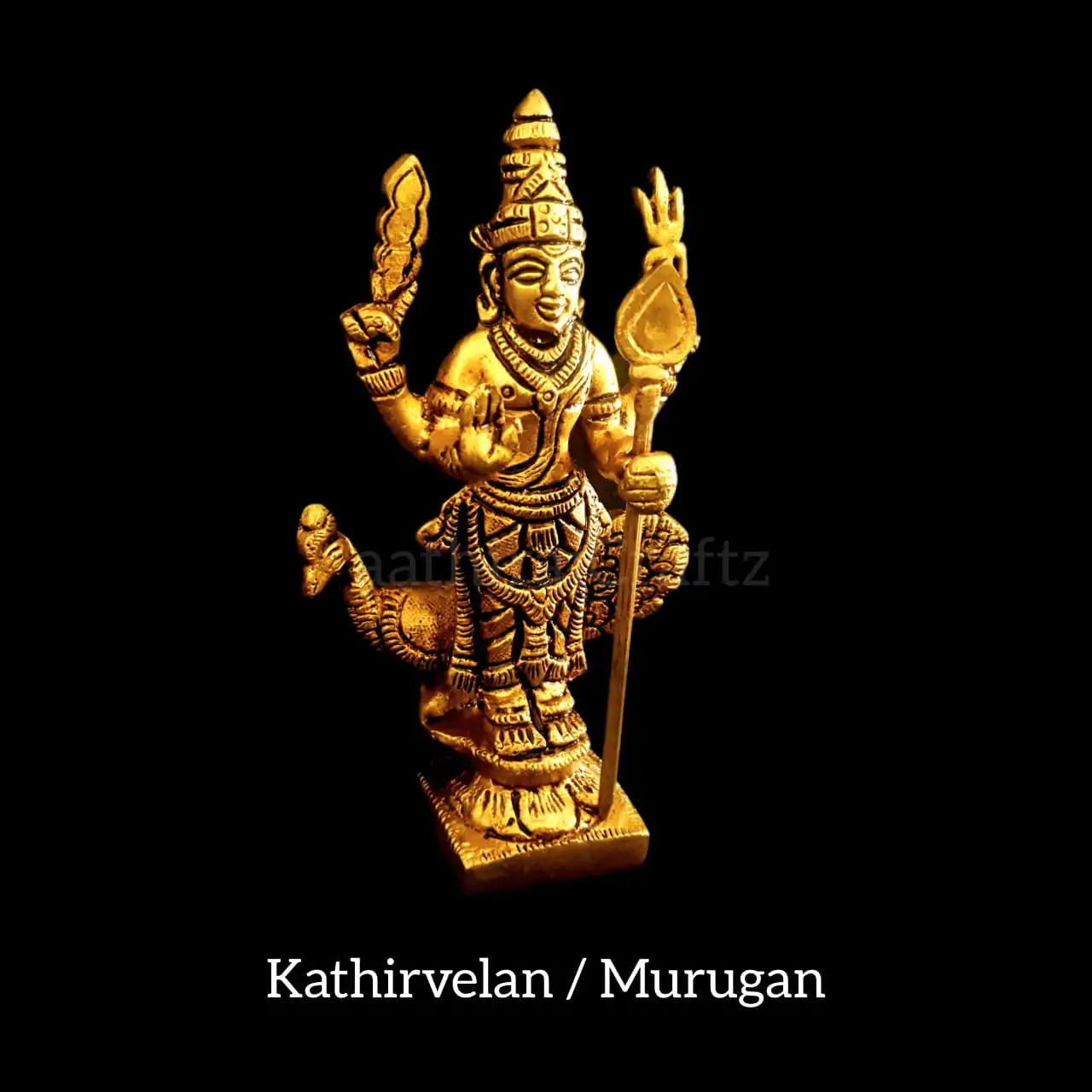 Kathirvelan / Murugan 5 Inches Brass Antique Finish - secondary