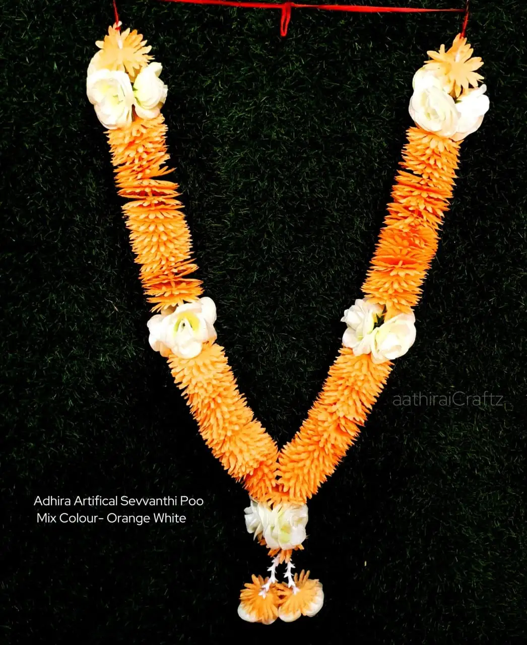 Adhira Artifical Sevvanthi Poo Mix Colour - Orange WhiteThingal Essentials LLP