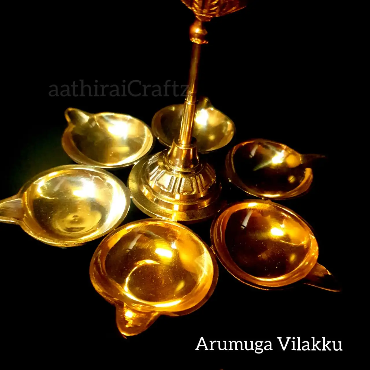 Arumuga Brass Antique Finish Vilakku - secondary
