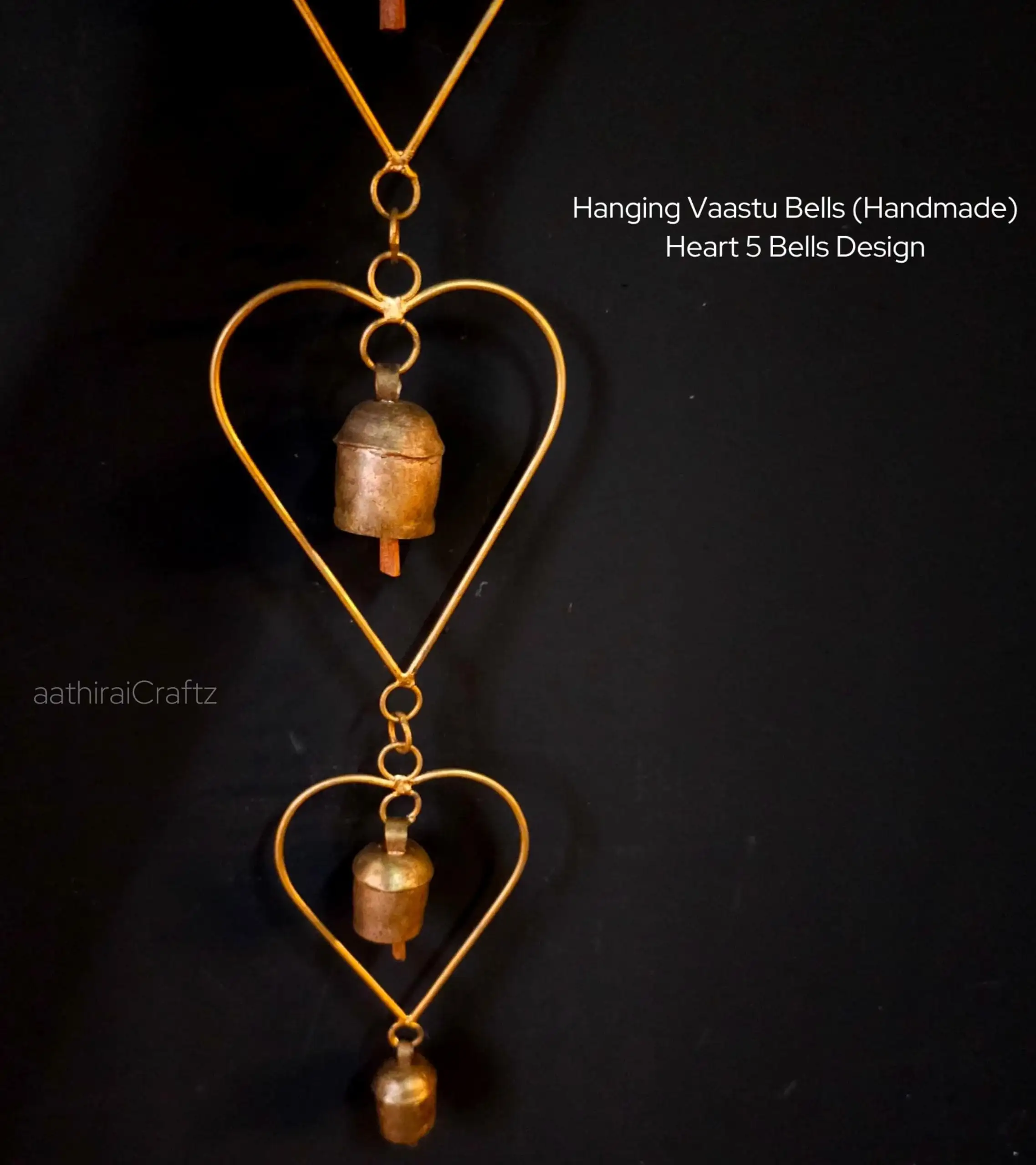 Hanging Vaastu Bells - Heart Design - secondary