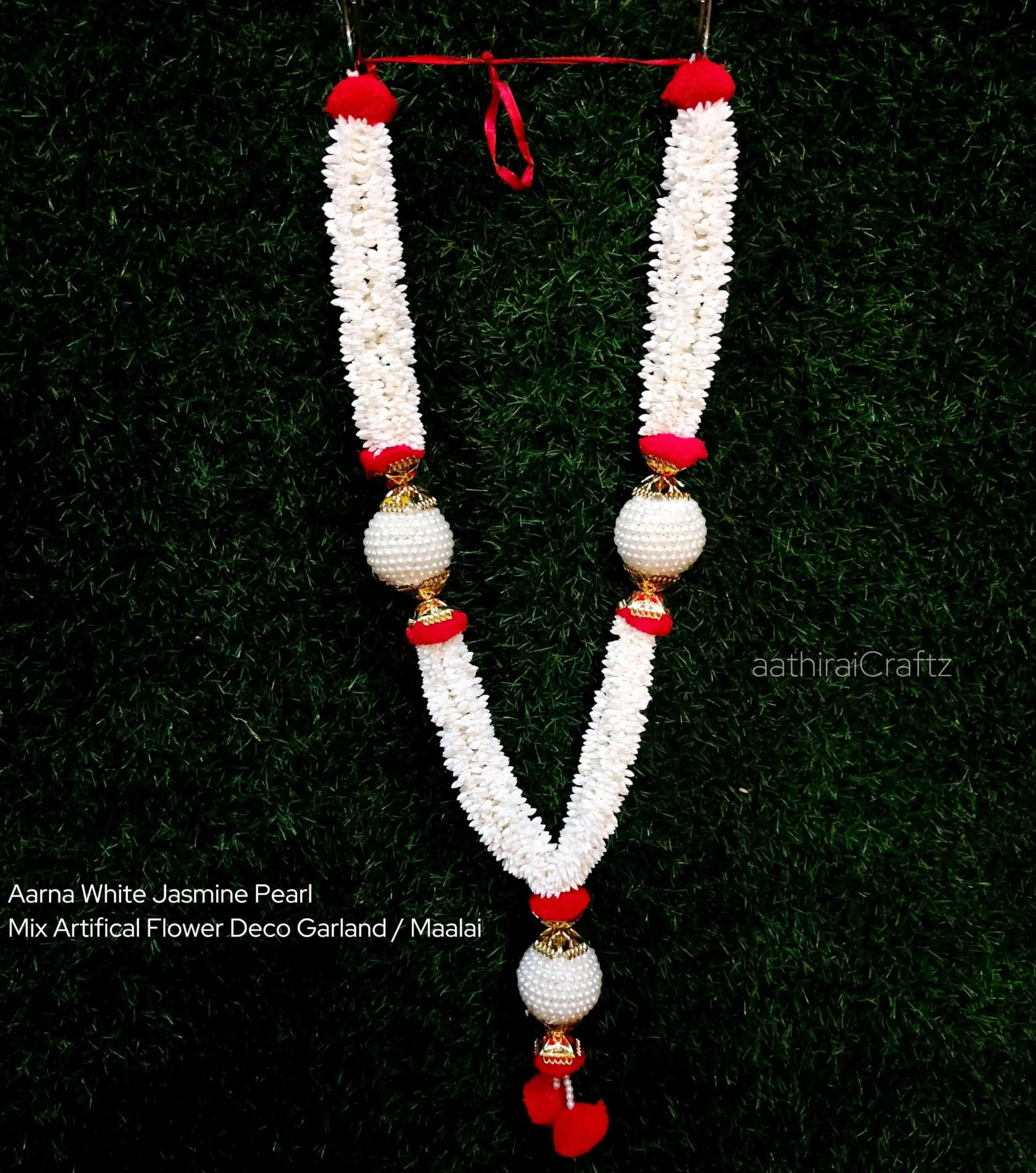 Aarna White Jasmine Pearl Mix Artifical Flower Deco GarlandThingal Essentials LLP