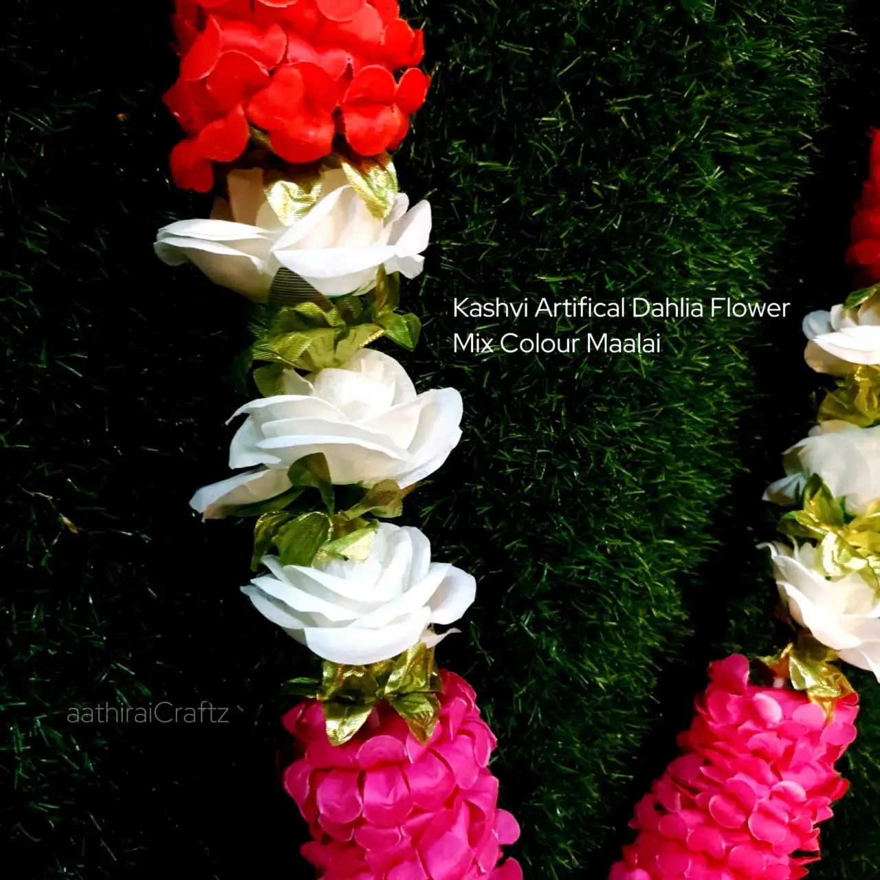 Kashvi Artifical Dahlia Flower Mix Colour Maalai - secondary