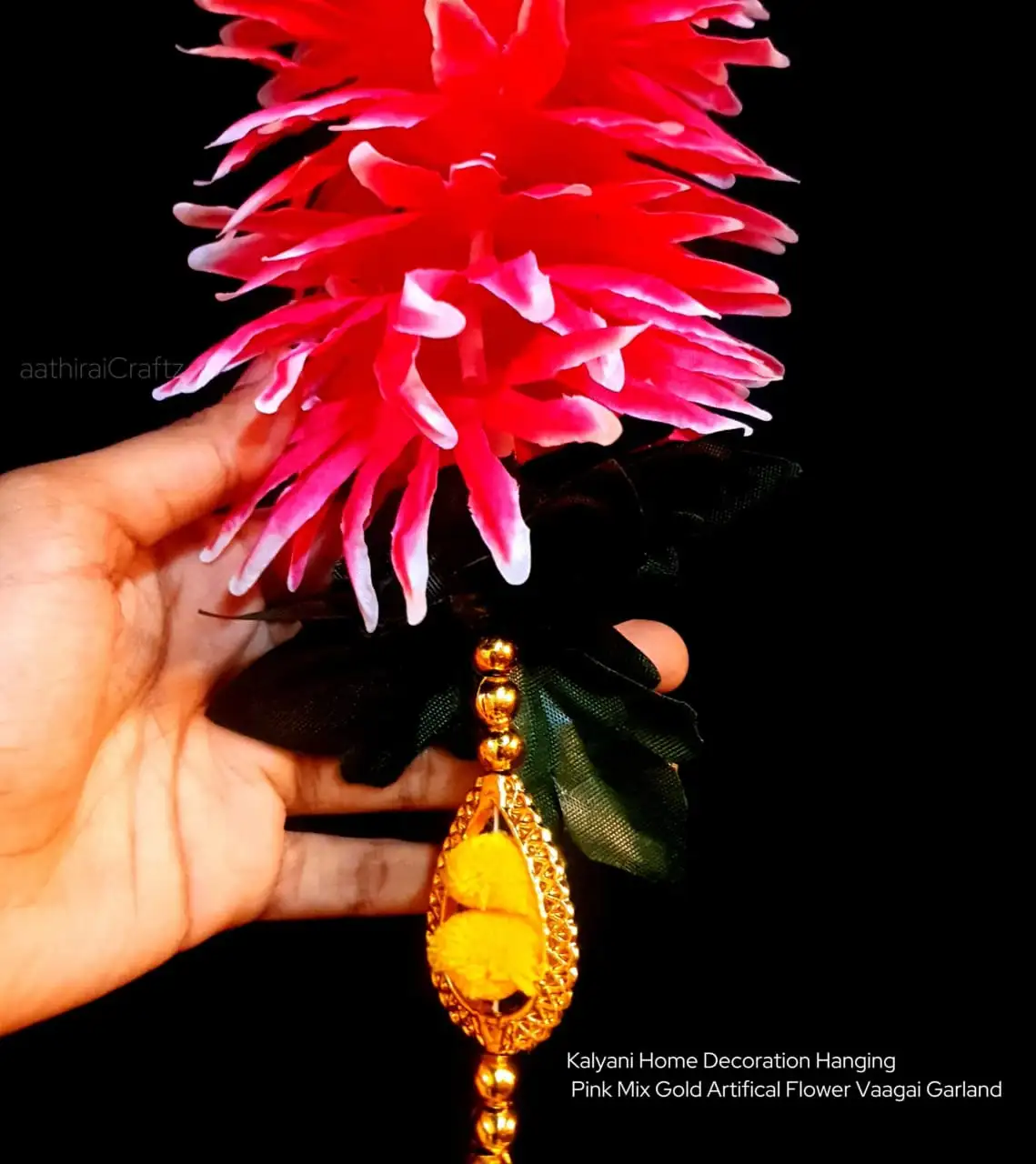 Kalyani Home Decoration Hanging Pink MIx Gold - secondary