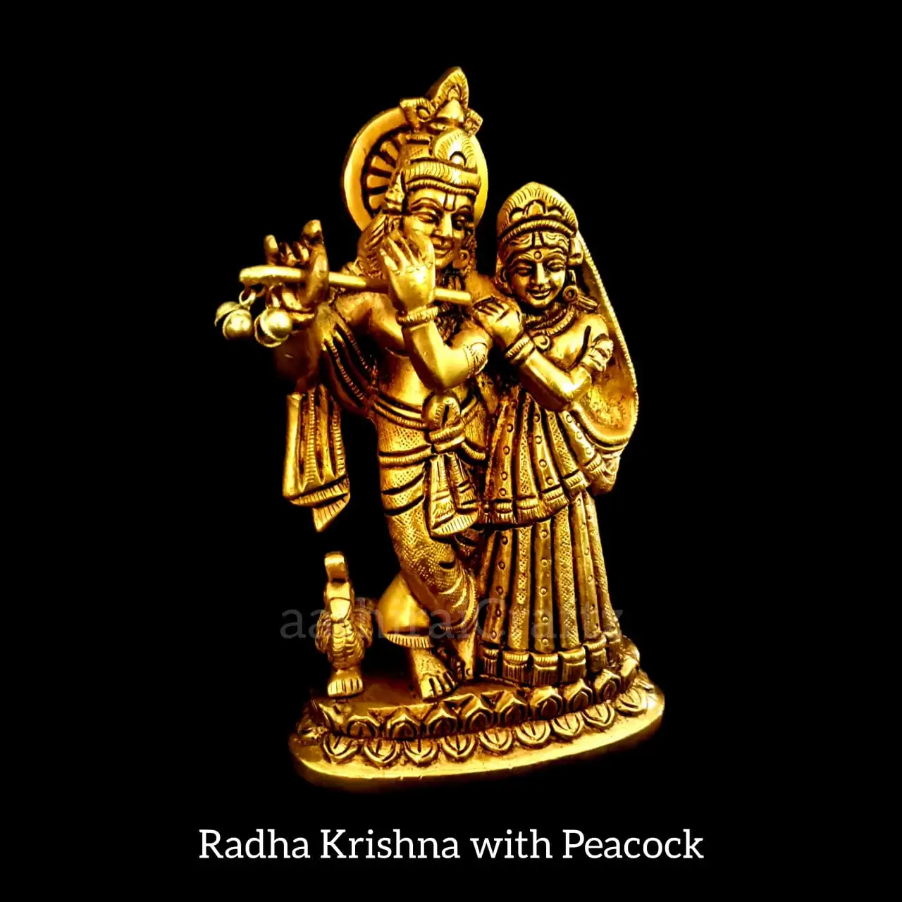 Madhavi Madhava / Radha Krishna with Peacock - secondary