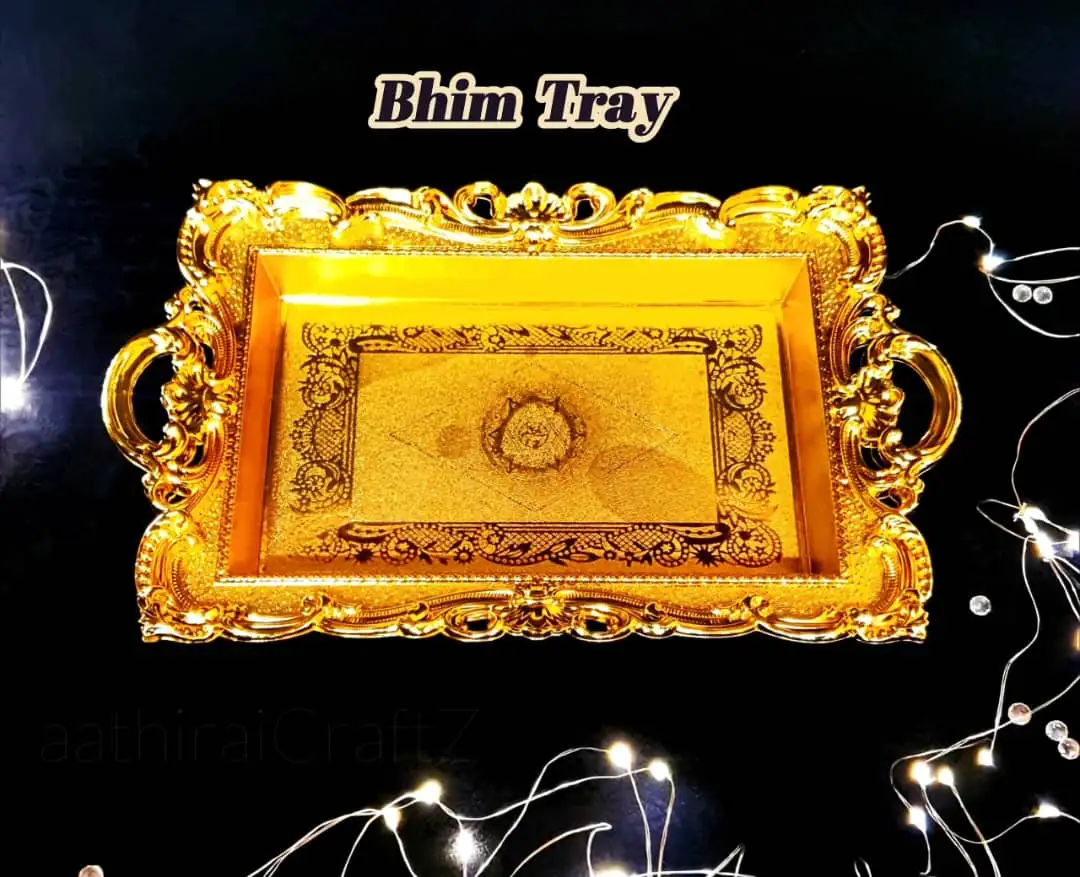 Bhim Golden Pooja / Decorative Plates - MediumThingal Essentials LLP