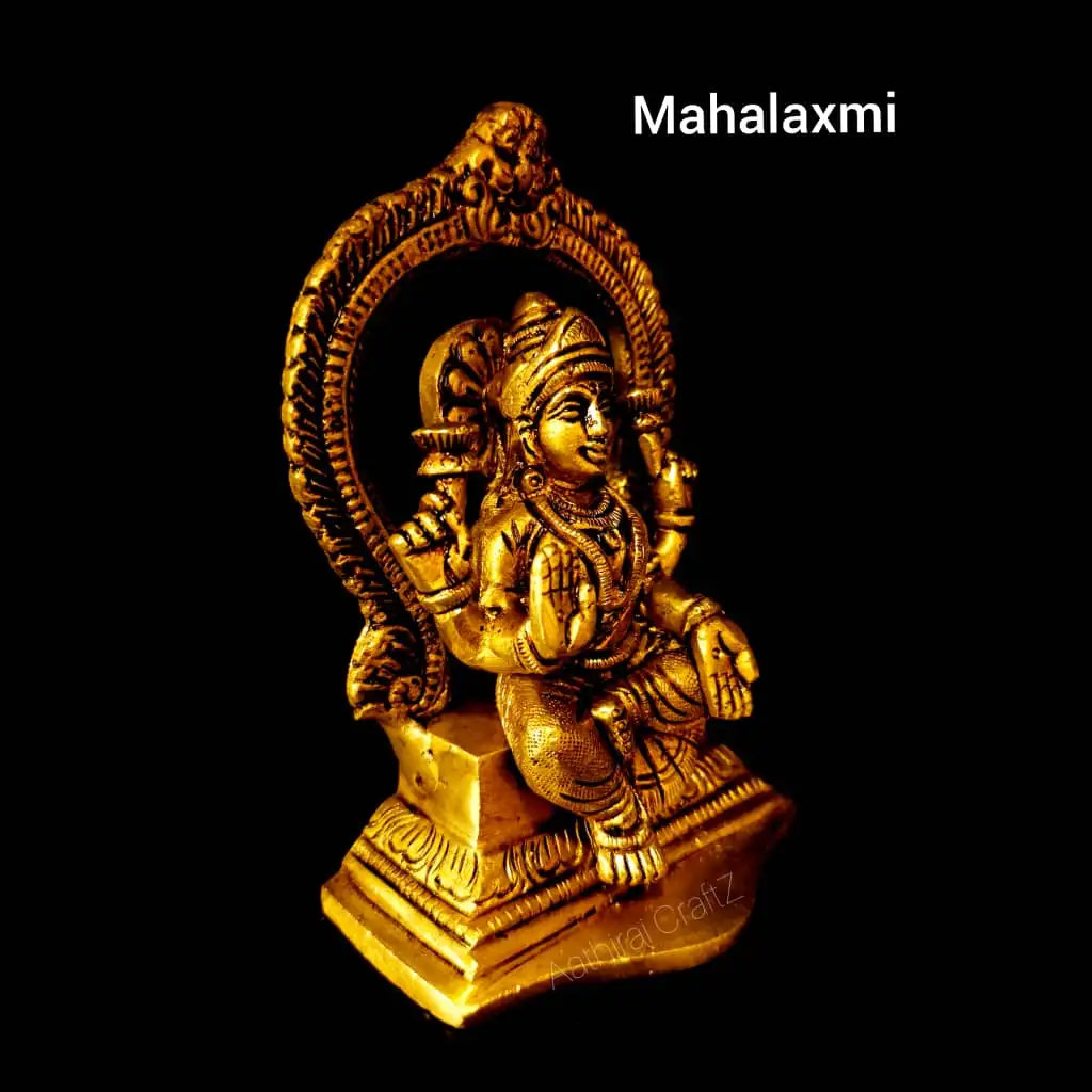 Frame Laksmi Statue Brass Antique Finish Mahalaxmi Tiruvachi - secondary
