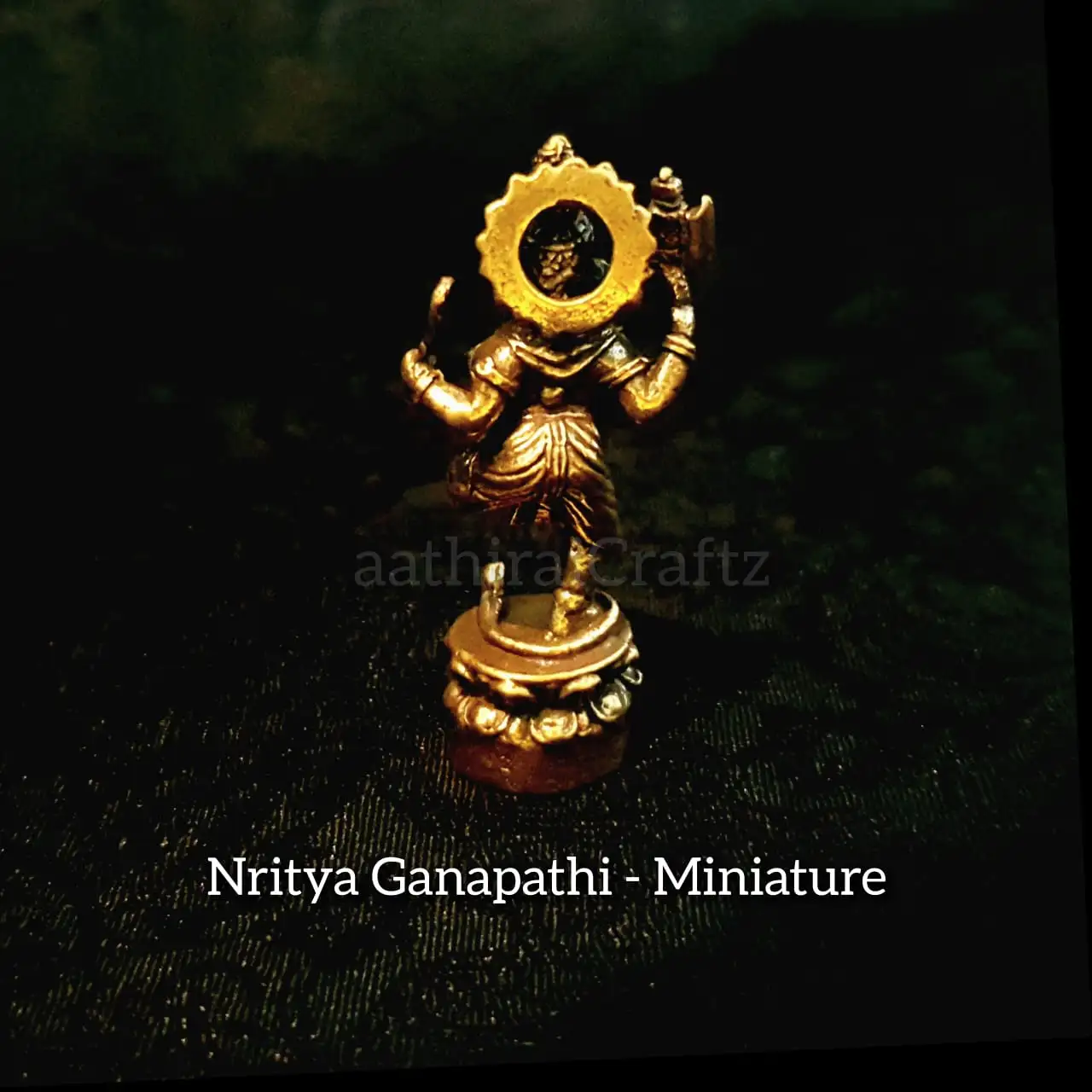Nritya Ganapathi Miniature /  Brass Antique Finish - secondary