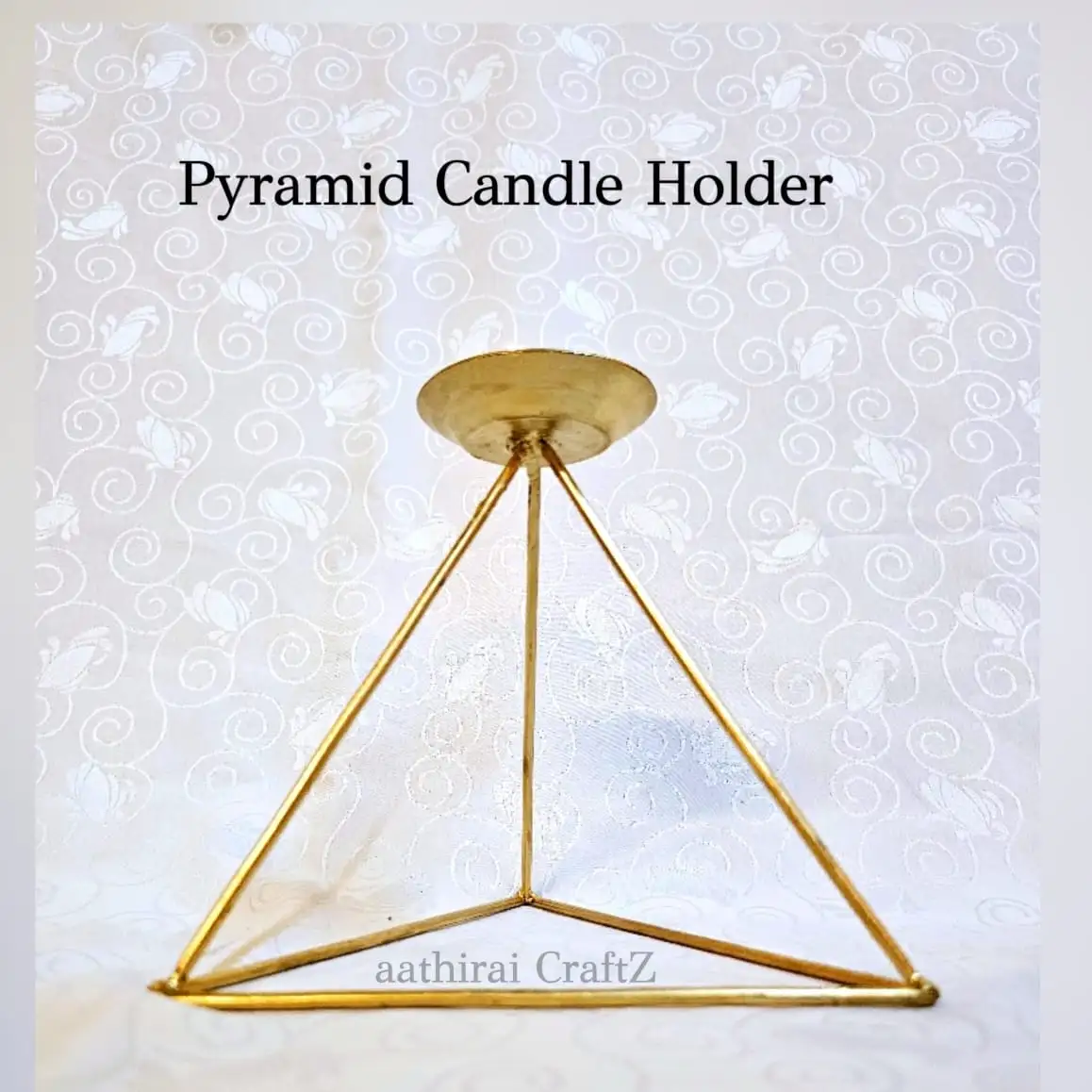 Pyramid-Diya / Candle Stand with Single Bell - secondary