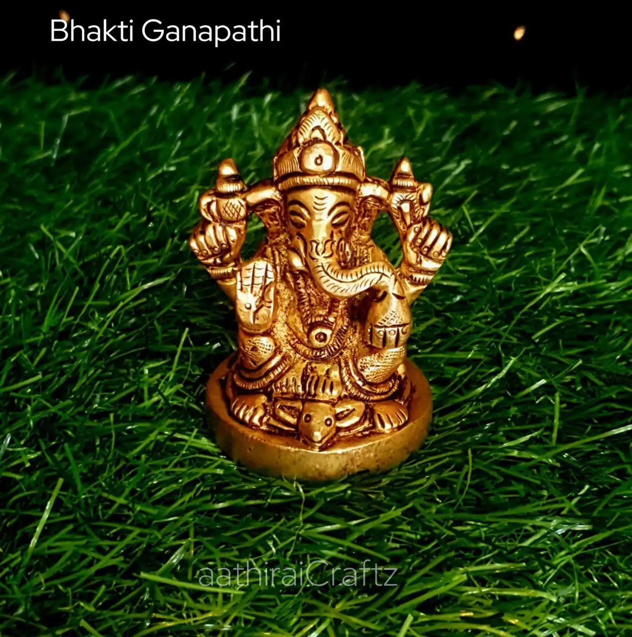 Bhakti Ganapathi / Ganapathy Brass Antique Finish - secondary