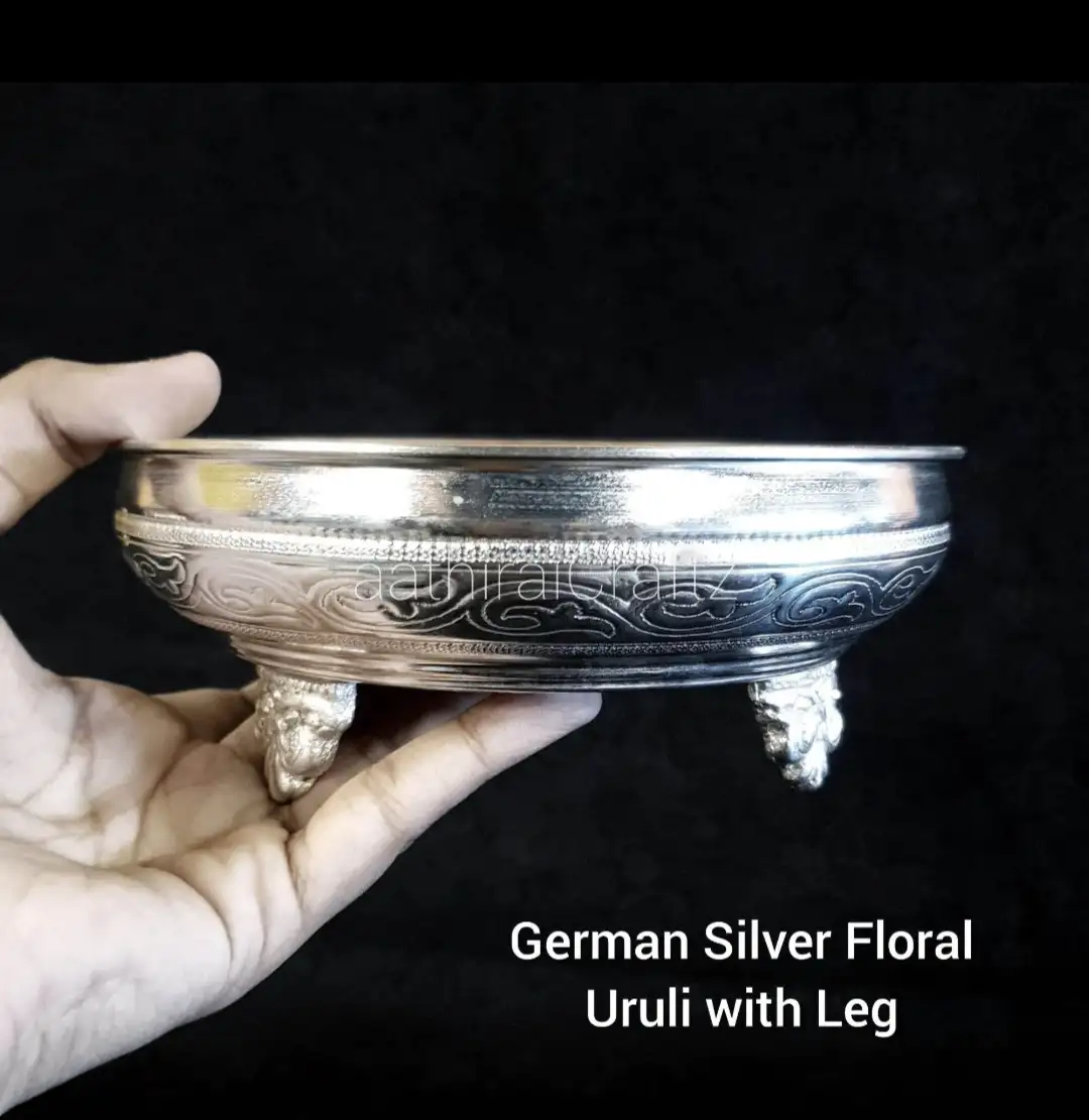 German Silver Uruli With 3 LegThingal Essentials LLP