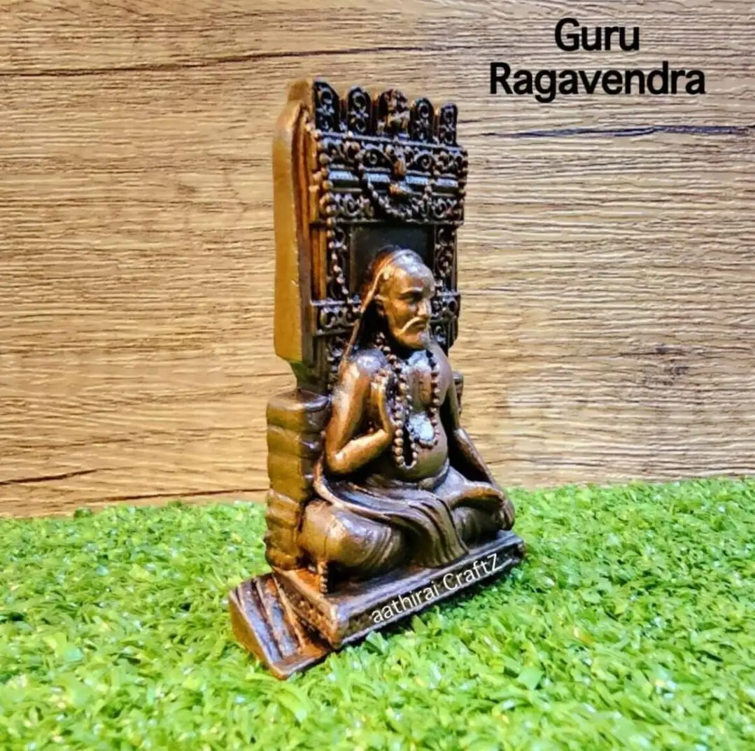 Guru Ragavendra Swami Copper Antique Finish Sculpture - secondary