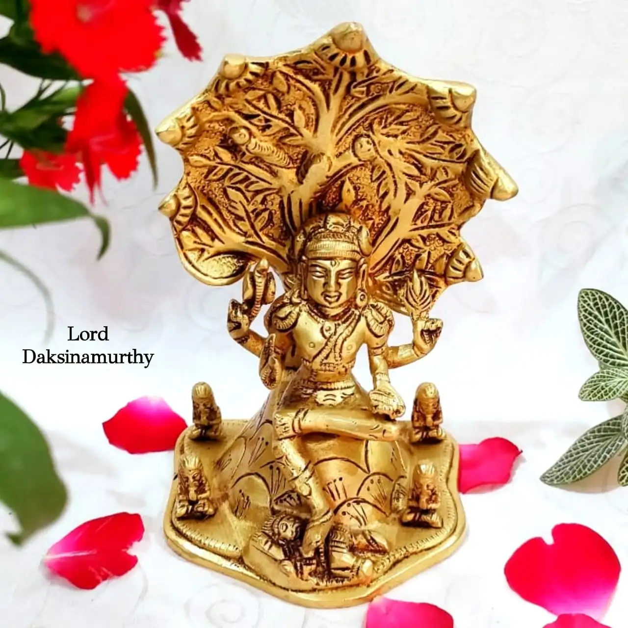 Lord Daksinamurthy Statue  Brass Antique Finish - secondary