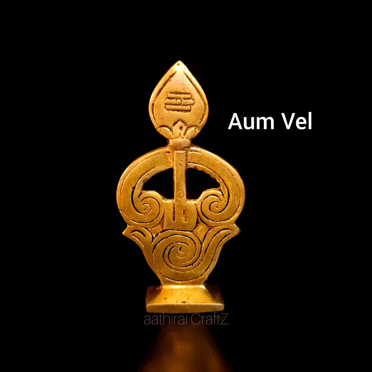 3 and 5 inches Aum Vel Sculpture Brass Antique FinishThingal Essentials LLP