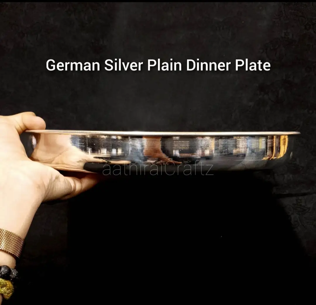 German Silver Plain Dinner PlatesThingal Essentials LLP