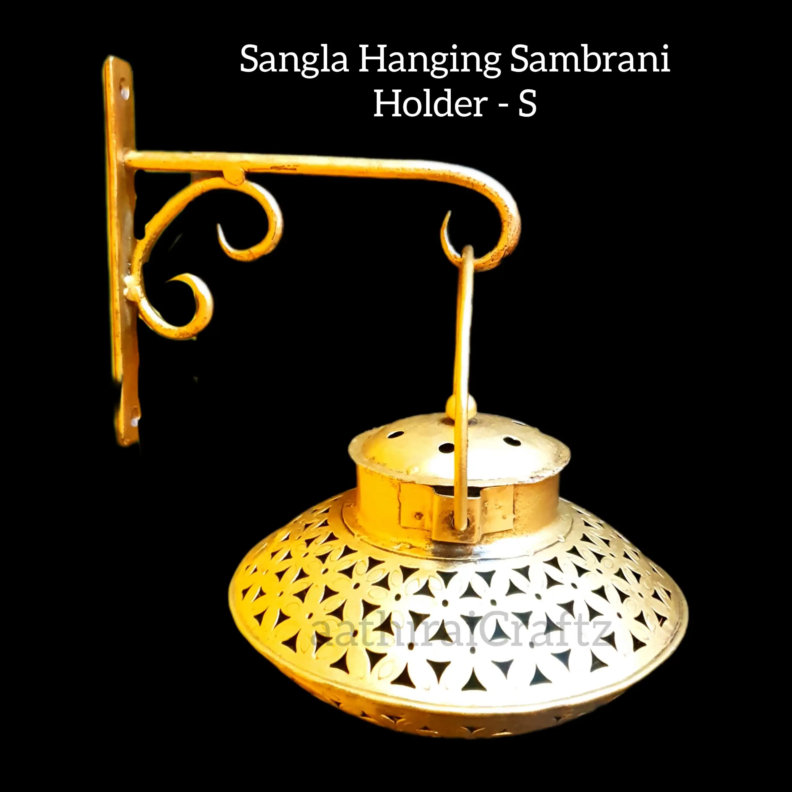 Sangla Hanging Sambrani Holder    Iron Antique FinishThingal Essentials LLP